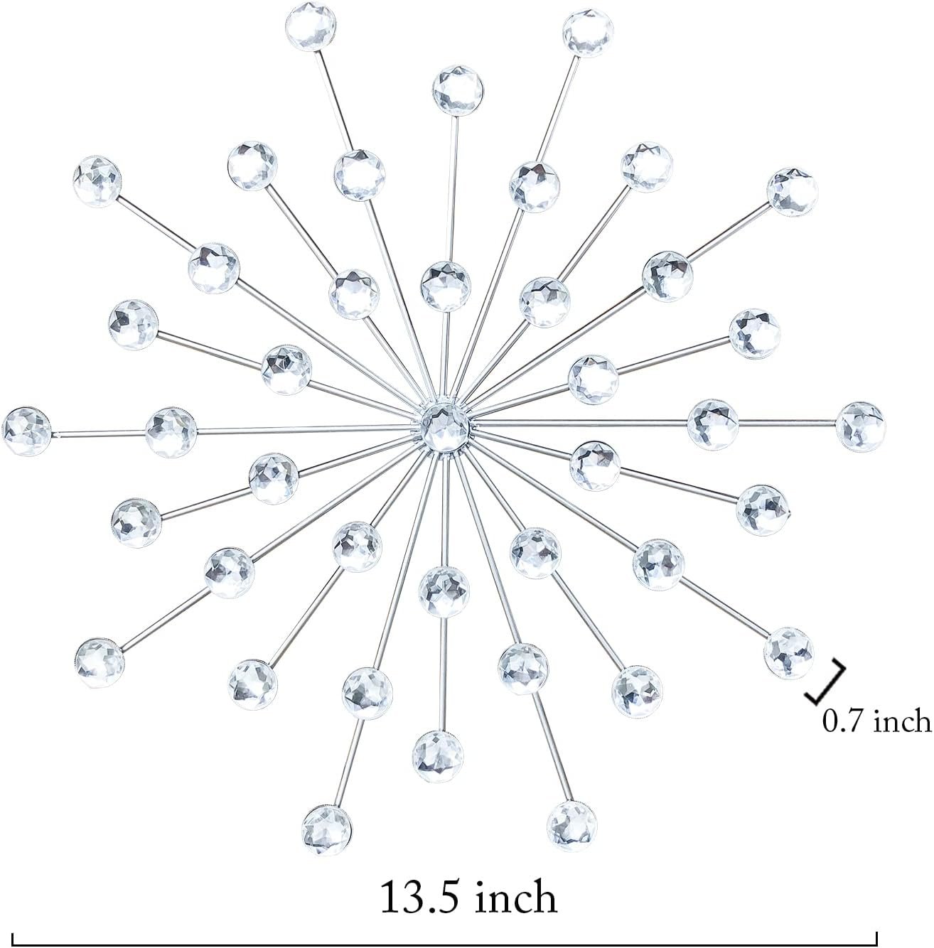 61a2CETkQOL._AC_SL1500_ ZEXUIRU 3 Set Silver Metal Jeweled Wall Art - Image 3