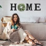 Wood Home Sign with Artificial Eucalyptus Wreath for O - Image 8