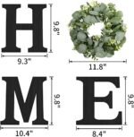 Wood Home Sign with Artificial Eucalyptus Wreath for O - Image 5