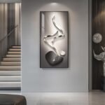Large Framed Modern Abstract Vertical Wall Art for Living Room - Image 4