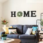 Wood Home Sign with Artificial Eucalyptus Wreath for O - Image 3