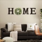 Wood Home Sign with Artificial Eucalyptus Wreath for O - Image 2