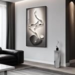 Large Framed Modern Abstract Vertical Wall Art for Living Room - Image 7