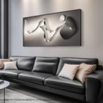 Large Framed Modern Abstract Vertical Wall Art for Living Room - Image 5