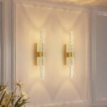 camuucci Battery Operated Gold Wall Sconces