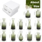 12pcs Green Glass Bud Vases Set - Image 6