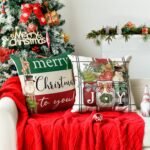 AVOIN colorlife Merry Christmas Tree Snowman Truck Throw Pillow Covers - Image 6