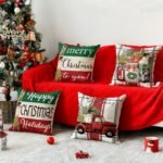 AVOIN colorlife Merry Christmas Tree Snowman Truck Throw Pillow Covers - Image 7