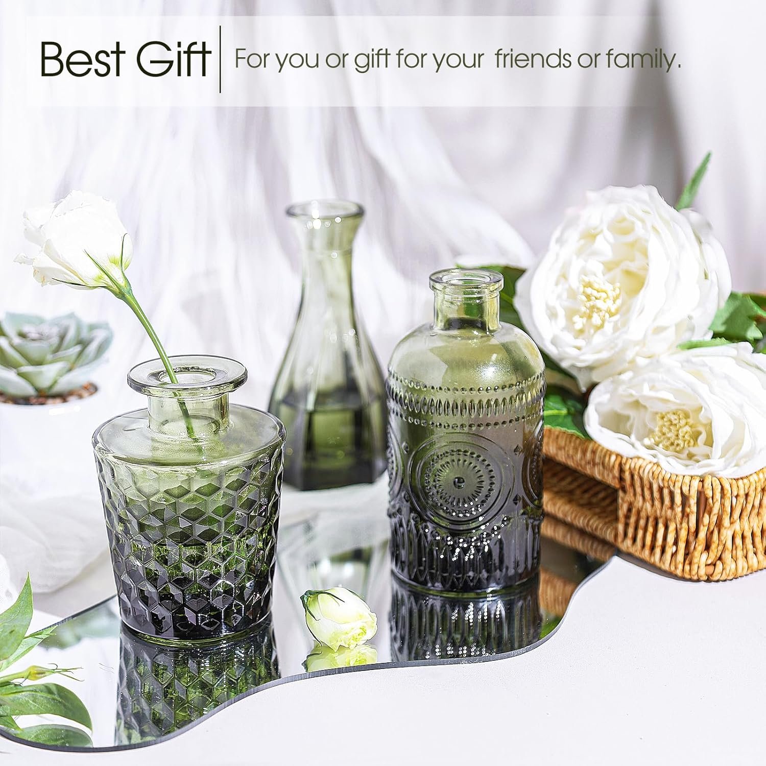 81sFWJg7UsL._AC_SL1500_ 12pcs Green Glass Bud Vases Set - Image 3